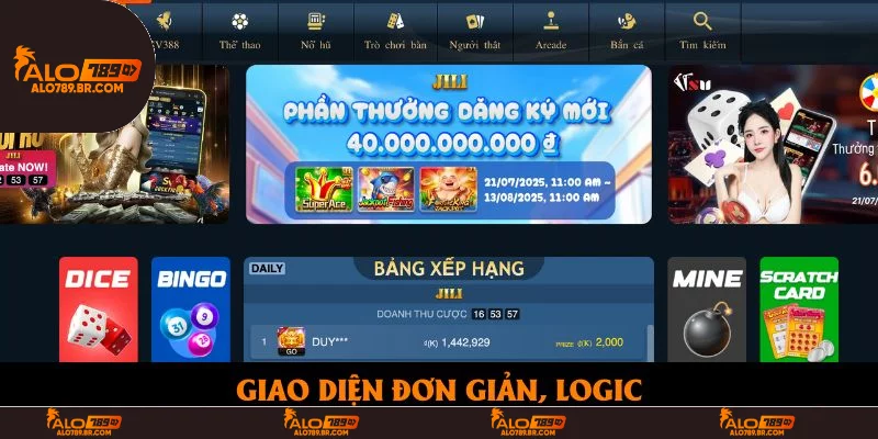 Giao diện đơn giản, logic