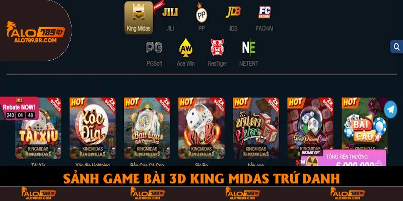 Sảnh game bài 3d King Midas trứ danh
