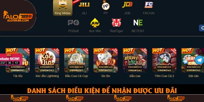 Danh sách điều kiện cần để nhận được ưu đãi