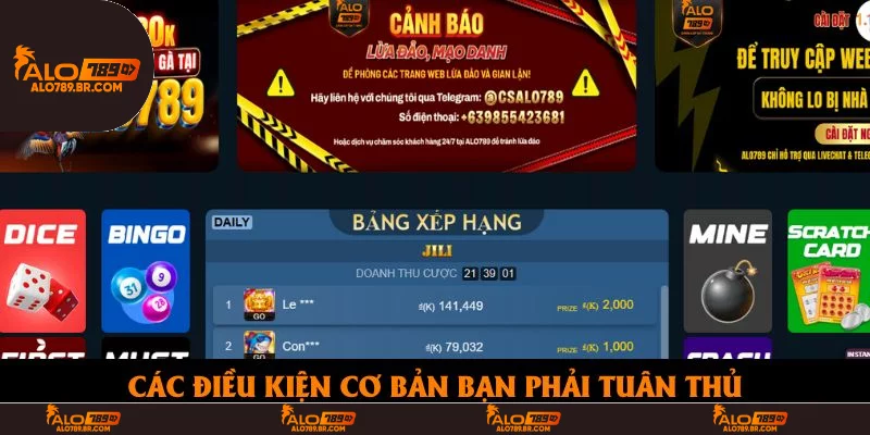 Các điều kiện điều khoản cơ bản mà bạn phải tuân thủ