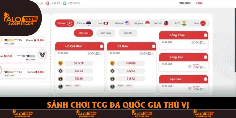 Sảnh chơi TCG đa quốc gia thú vị